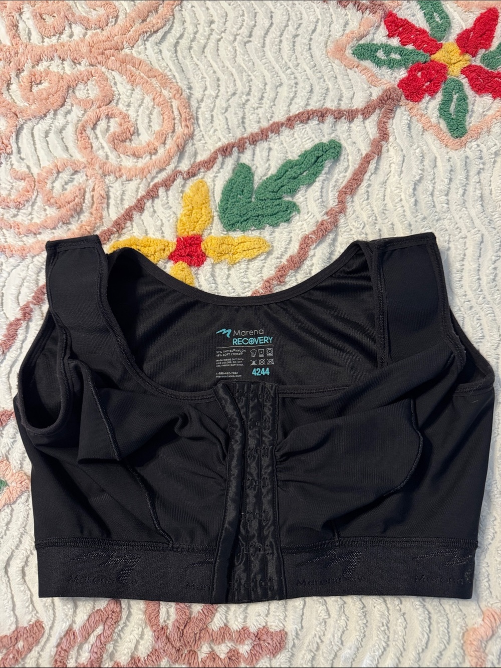 Marena Recovery Black Front-Closure Compression Bra 4244